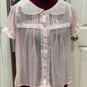 Pink Angel Wing Blouse- KOKOkim JFashion